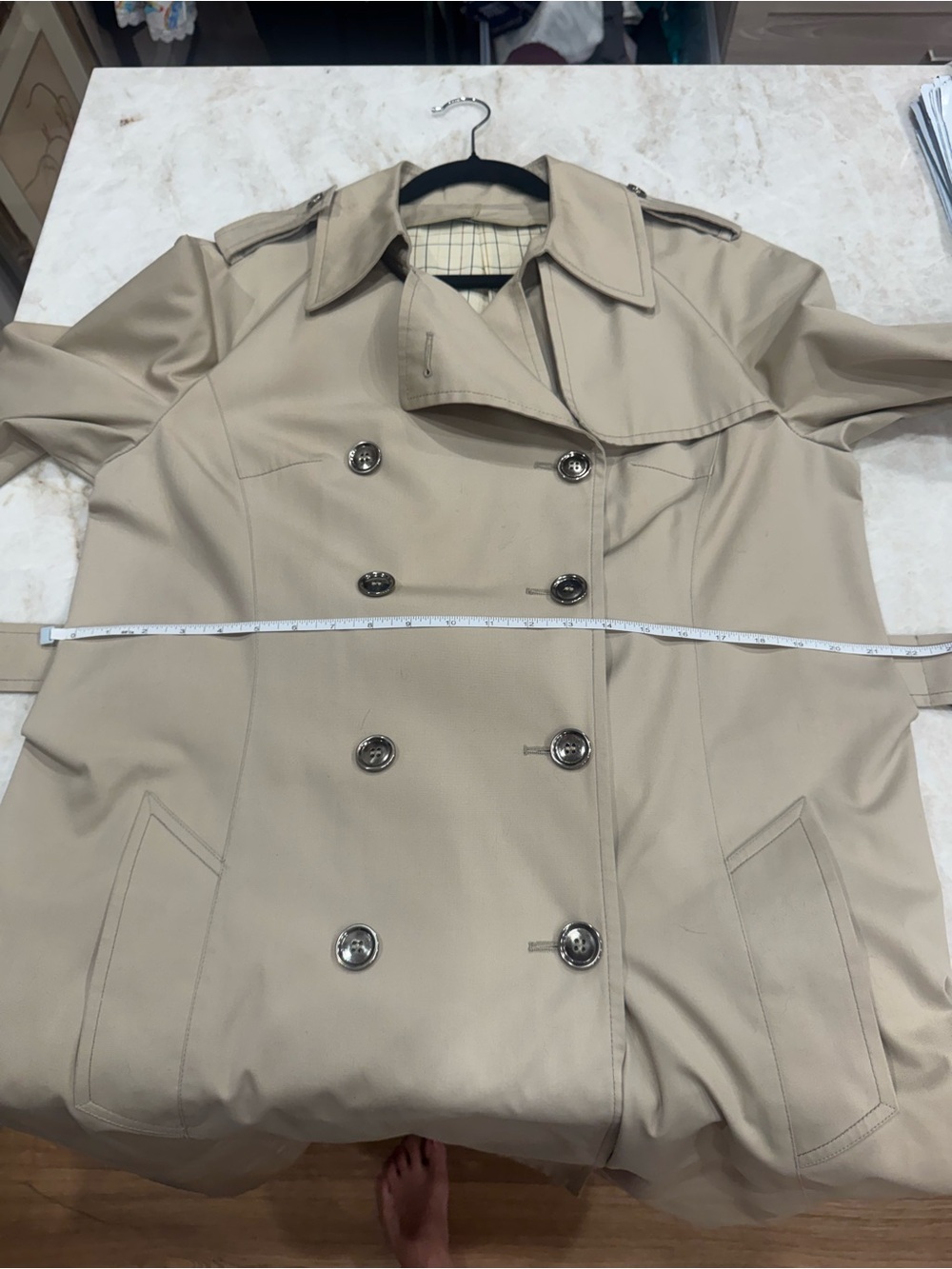Vintage London Fog Light Beige Trench Coat size 16/XL - Picture 9 of 10